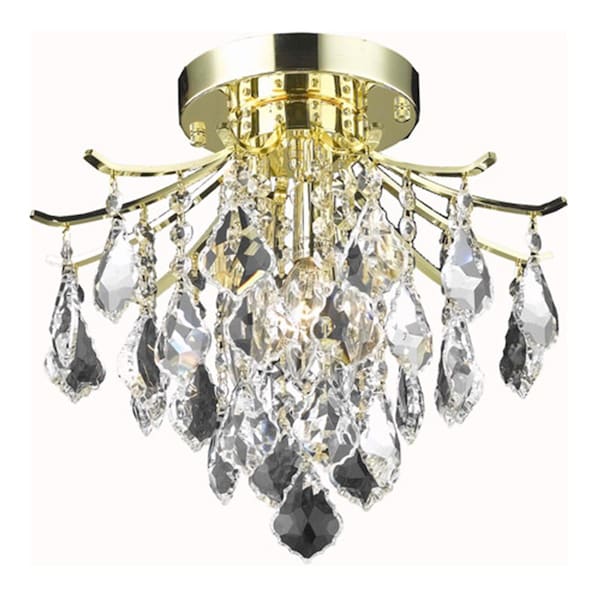 Cling 12 in. Amelia 3 Lights Flush Mount Ceiling Light; Gold CL2943793 - main